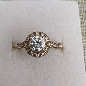 1 carat Moissanite ring 14k gold